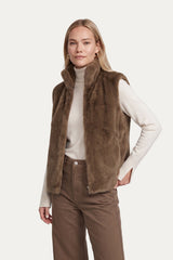 Geraldine gilet | Dark Walnut