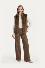 Geraldine gilet | Dark Walnut
