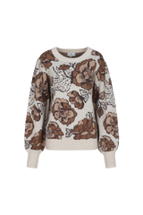 Kirsa trui | Wool White/Dark Walnut