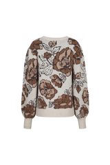 Kirsa trui | Wool White/Dark Walnut