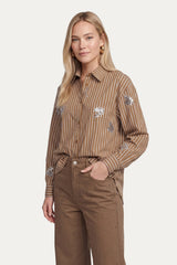 Lot blouse | Tawny Camel/Offwhite