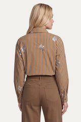 Lot blouse | Tawny Camel/Offwhite