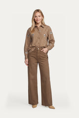 Lot blouse | Tawny Camel/Offwhite