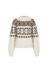 Khadija trui | Sand/Dark Walnut