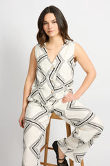Greta gilet | Sand/Black