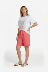 Talia T-Shirt | Offwhite/Sunkissed Coral