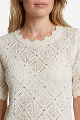 Kaisa gebreide top | Wool White