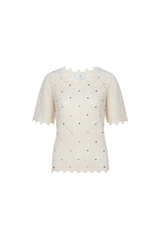 Kaisa gebreide top | Wool White