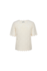 Kaisa gebreide top | Wool White
