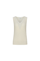 Karita gebreide top | Wool White