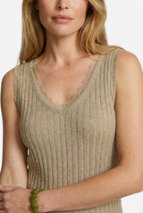 Karita gebreide top | Khaki