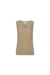 Karita gebreide top | Khaki