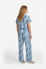 Lene blouse | Sand/Cornflower Blue