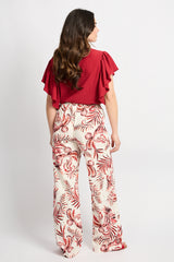 Paige broek | Offwhite/Karanda Red