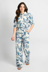 Paige broek | Offwhite/Dusty Blue