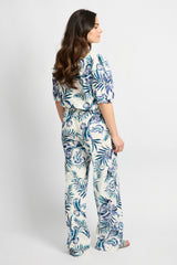 Paige broek | Offwhite/Dusty Blue