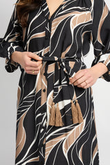 Dacia jurk | Black/Latte