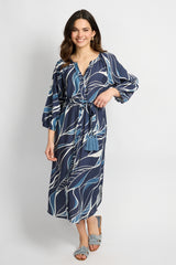 Dacia jurk | Dusty Blue/Light Blue