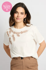 Tika T-shirt | Offwhite/Latte