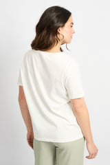 Tika T-shirt | Offwhite/Willow Green