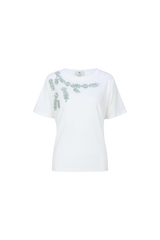 Tika T-shirt | Offwhite/Willow Green