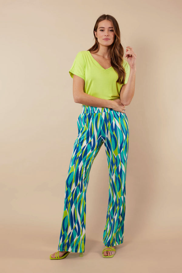 Aaliya broek | Yellow Green/Ocean