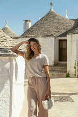 Kiana gebreide top | Sand