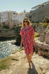 Dalma jurk | Powder Pink/Sunkissed Coral