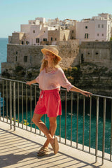Lisette blouse | Powder Pink/Sunkissed Coral