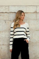 Kaida trui | Wool White/Black