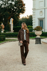 Waisley trui | Wool white/Mocha Brown