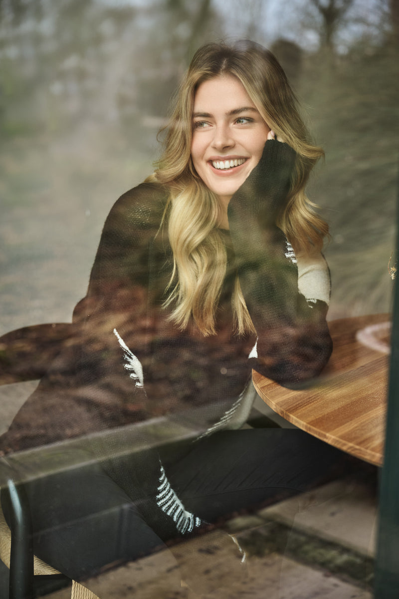 Karly trui | Black/Wool White