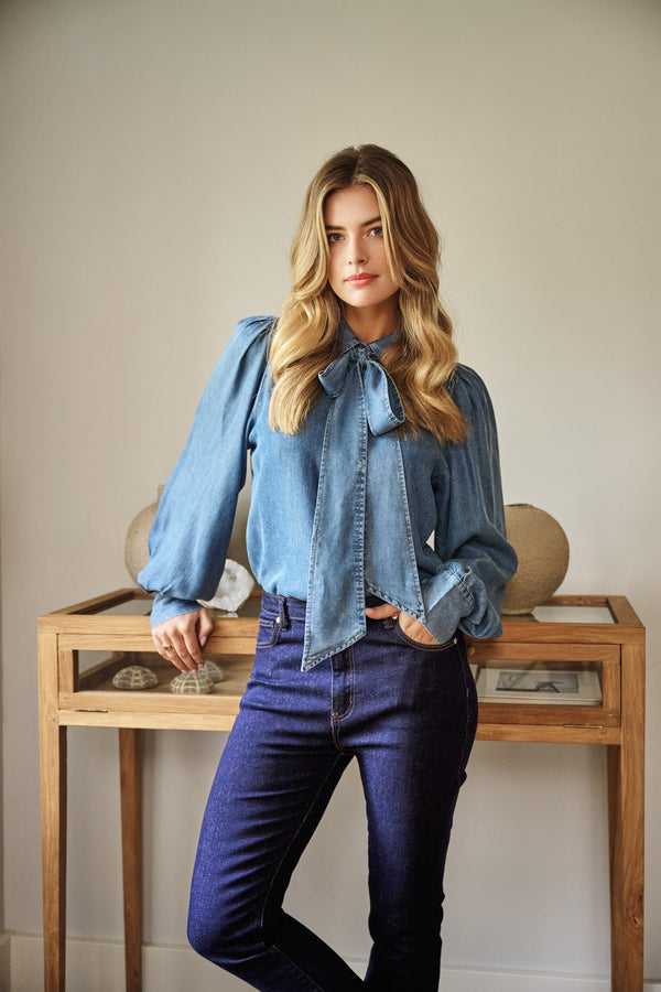 Lissa blouse | Denim Mid Blue