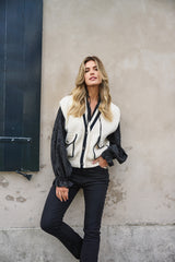 Vesta gilet | Wool White/Black