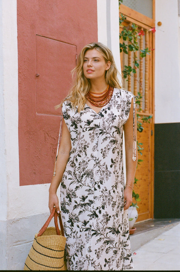 Marsala jurk | Ecru/Black