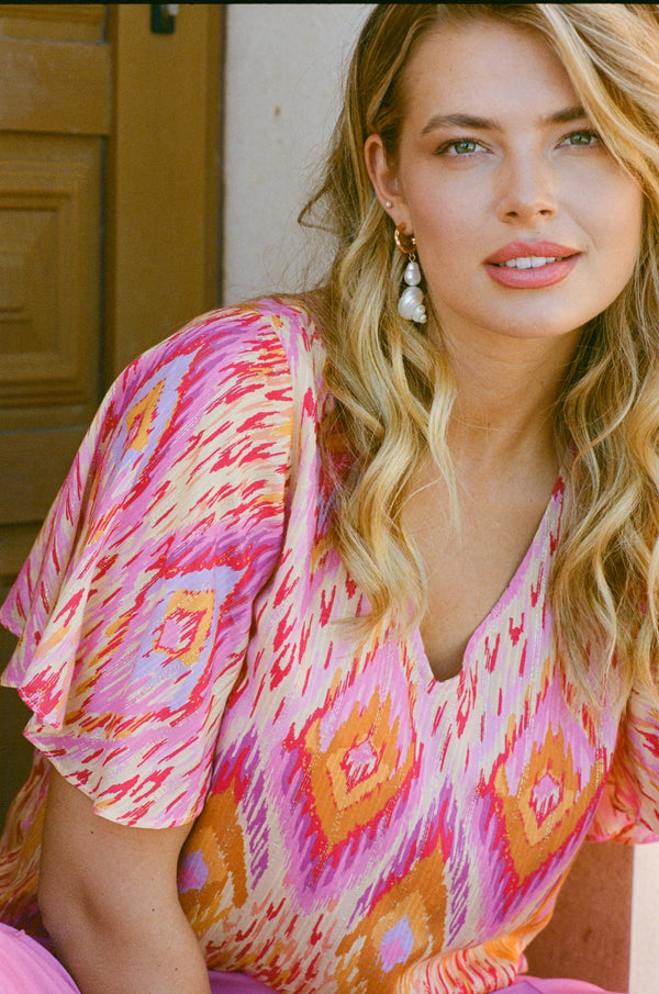 Florence top | Super Pink/Color mix