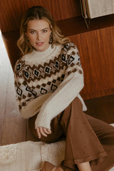 Khadija trui | Sand/Dark Walnut