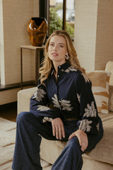 Loreen blouse | Midnight Blue/Sand