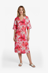 Daliah jurk | Sunkissed Coral/Berry Fuchsia